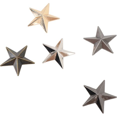 20er-Set Sternnieten aus Legierung, 5-zackige Sterne, Ziernieten für Lederarbeiten, 31 mm, Gold, Silber, Schwarz, Bronze, Antiksilber (1/5)