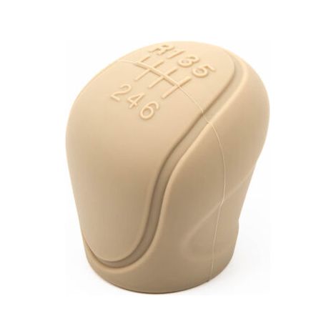 Pair Housse de levier de vitesse universelle en silicone beige pour voiture - 6 vitesses - antidérapante (1/2)