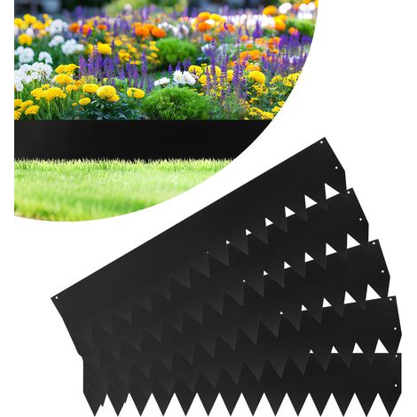 TolleTour Bordatura del prato Bordatura del giardino Barriera per le radici Protezione Acciaio 100x20cm 5m Nero (1/5)