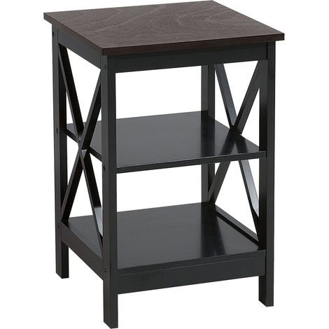 Table d'Appoint Carrée 40 x 40 cm en MDF Noir avec Espace de Rangement pour Salon de Style Traditionnel Scandinave et Moderne Beliani (1/5)