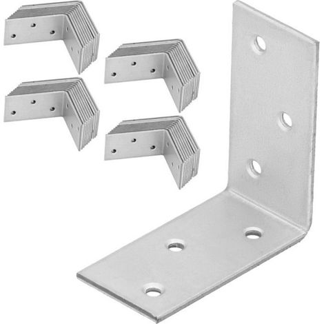 Connecteur D'angle - Acier Galvanisé 50 x 50 x 25 mm - Pour Charpente Et Menuiserie - Lot De 50 Pièces (1/5)
