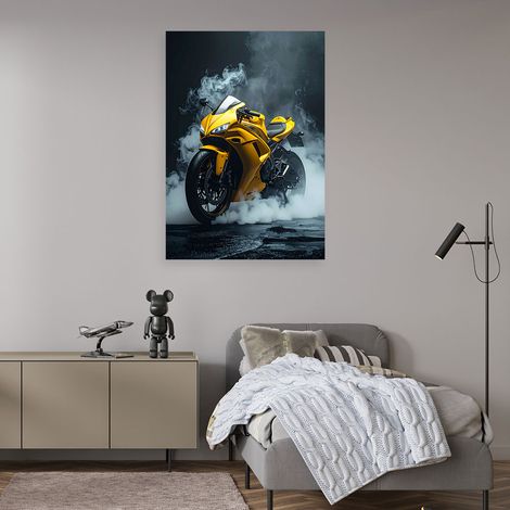 Wandbild Gelbes Motorrad Motorrad 40x60 (1/4)
