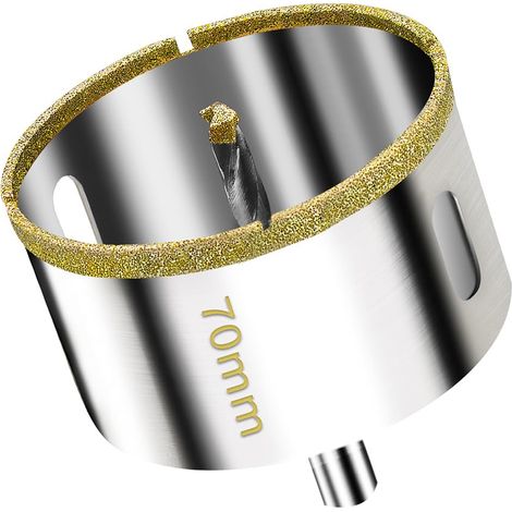 Bluedeer – Scie cloche diamantée 70 mm – Foret guidage de centrage – Pour carrelage, verre, céramique, marbre – Revêtement diamanté épais