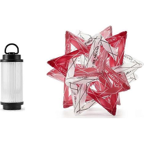 ISE MOUNT Campinglampe, Lampenschirm mit Polarstern, flacher goldener Lampenschirm, Zuckerlampenschirm, Campinglampe + roter und weißer Lampenschirm (1/5)