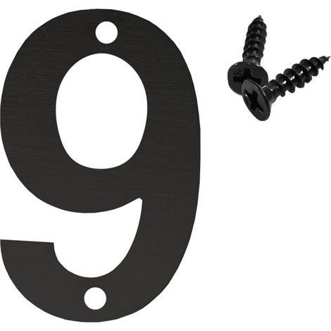 Chiffres Adresse Flottants - Métal Noir Résistant Aux Intempéries - Pour Jardin Garage Boîte Aux Lettres Extérieur - 1 Pièce (1/5)