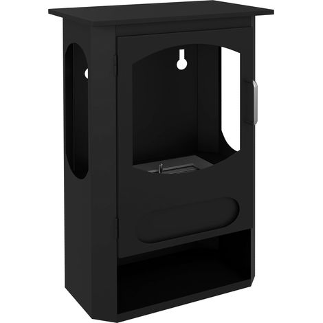 GagaCheminée à l'éthanol sur pieds réservoir 1,2L environ 3h de durée de combustion couverture 20-25 m² 43 x 25 x 68 cm noir (1/5)