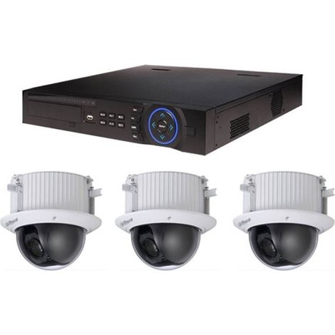 Kit Vidéosurveillance Dahua Enregistreur DVR et 3 Caméras Dôme Analogiques HDCVI (1/3)