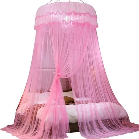 Moustiquaire suspendue en forme de dôme 1202701200cm avec sac de rangement et crochets, anti-insectes et anti-moustiques (rose) (1/5)