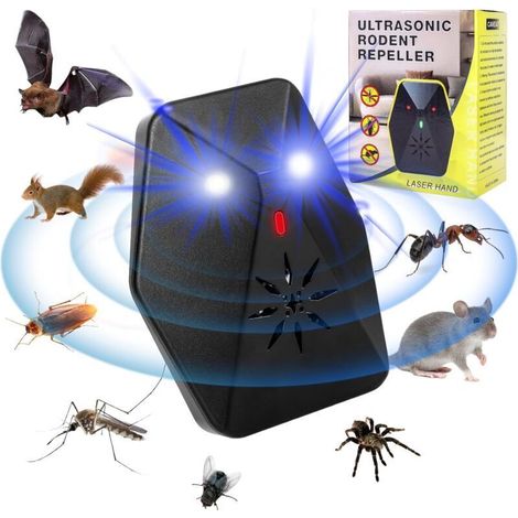 [JAMAIS UTILISÉ]Ultraschall-optischer Schädlingsbekämpfer, Schädlingsbekämpfung im Innenbereich, Flöhe, Ratten, Kakerlaken, Mücken, Schaben, Fruchtfliegen, Nagetiere