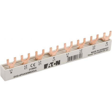 Barra de conexión 4P 63A 10mm2 horquilla 3PN 8 mod EVG4PHAS8MODUL 215644