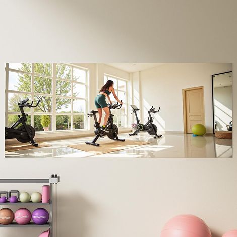 Hasipu Ganzkörperspiegel 245x100cm, Spiegel Fitnessraum groß, Wandspiegel Tanzspiegel, Gehärtetes Glas Rahmenlose Spiegel für Garage, Fitnessstudio, Zuhause Yoga (1/5)