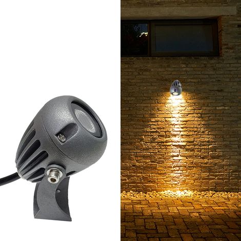 Projecteur LED extérieur (9 W - Blanc chaud) pour jardin, aménagement paysager, hôtel et maison. Éclairage RGB blanc chaud/froid, 220 V, étanchéité IP67. (1/5)