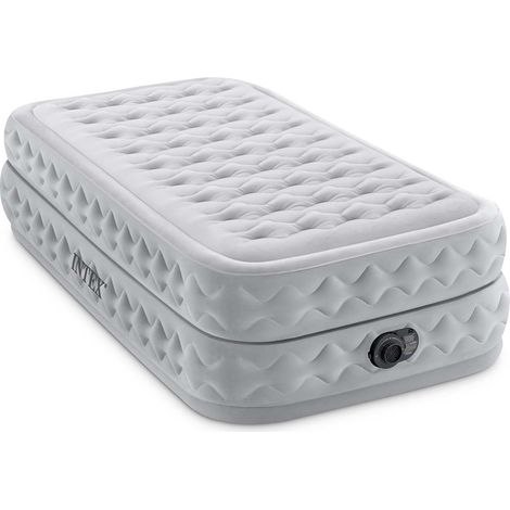 Intex 64488ND DuraBeam Supreme Air-Flow Materasso Gonfiabile Singolo Fiber-Tech 99x191x51 cm Pompa Integrata 136 Kg colore Grigio