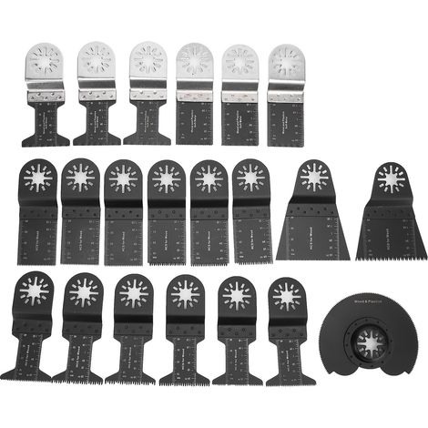Kit 21 lames oscillantes multifonctions en acier haute carbone pour découpe de carrelage, joint, mortier (1/5)