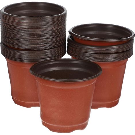 Pots de fleurs/pots de plantation en plastique, pots de protection des racines respirants pour plantes d'intérieur, 10,00 x 10,00 x 8,50 cm, 50 pièces par paquet. (1/5)