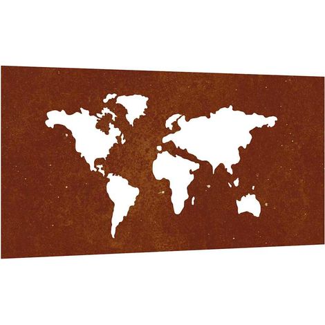Décoration murale jardin 105x55 cm design de carte du monde