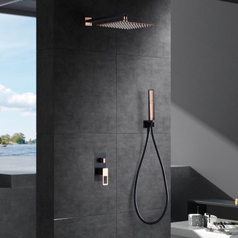 IMEX - columna ducha empotrada con grifo negro (1/5)
