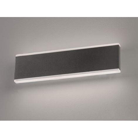 Flache LED Wandleuchte MUUR Schwarz mit Schalter, Breite 30,5cm (1/5)