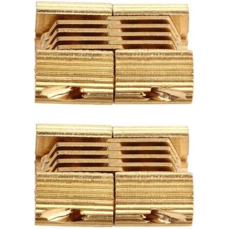 Pair Lot de 2 charnières invisibles en cuivre – Type cylindrique – Ouverture 180° pour portes et meubles (1/5)