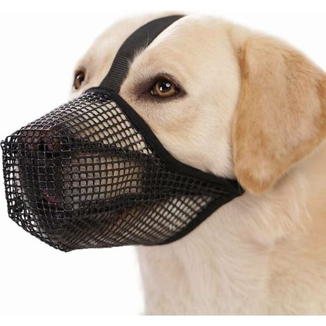 L (50 - 75 kg) noir, nouveau masque pour chien à longue bouche empêche les chiens de manger en désordre gril Comfort Mesh respirant Universal long Dog Mask (1/5)