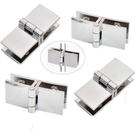 4pcs 180 Ḟ Glass Door Hinge, Glass Door Hinge, Zinc Alloy Glass Door Hinge, Clip Glass Door, Easy Installation and Durable for Showcase, Wardrobe (1/4)