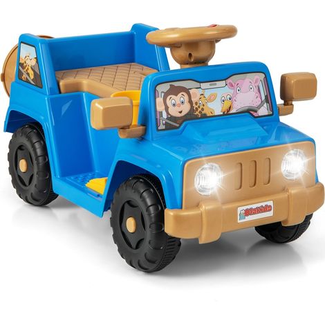 Coche infantil de 6 V con efectos de sonido, color azul