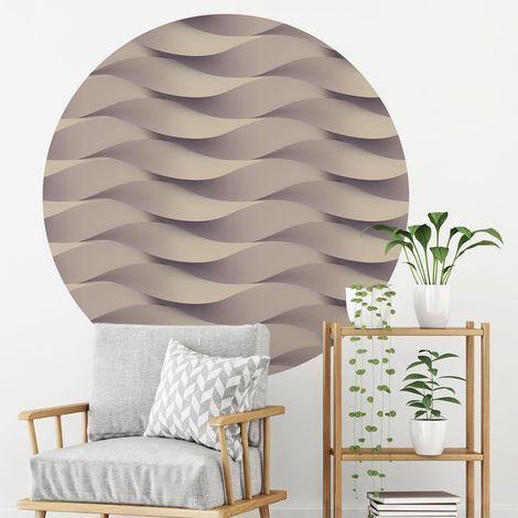 Papier peint intissé pré-encollé fresques géantes - FRESQUE DESIGN VAGUES D'ILLUSION - 90x90cm (1/5)