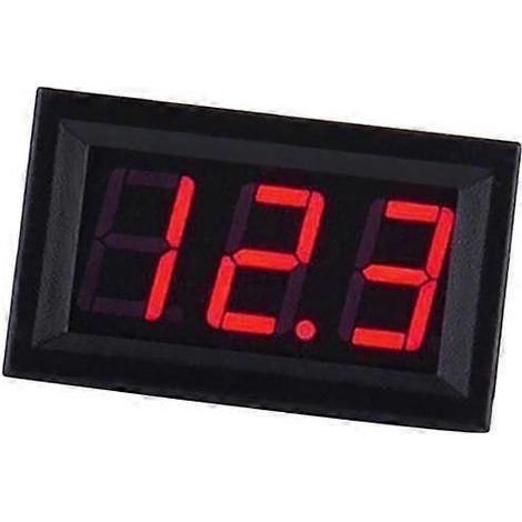 Voltmètre numérique à affichage LED 4x2 lignes, moteur de voiture, rouge 0,56 pouce, 3 piles.
