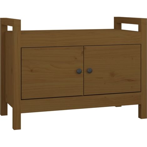 Panca da ingresso panca 80 x 40 x 60 cm in legno di pino massiccio marrone miele 020011026