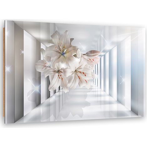 Quadro deco panel, Fiori nel corridoio 3D - 60x40 (1/5)