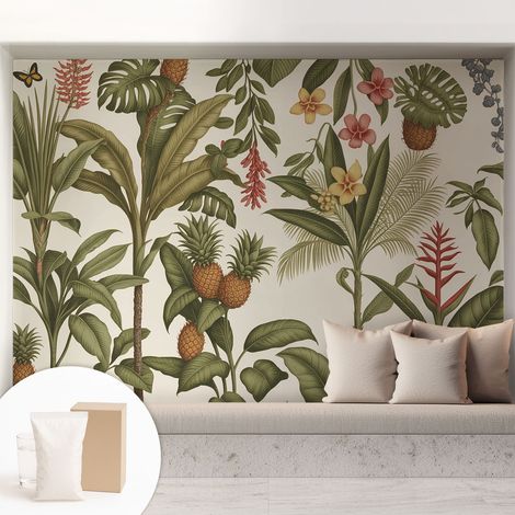 Tapete Dekorative Vliestapete mit Klebe für Wand - Mustertapete - moderne Einrichtung - für Büro Exotische Natur 208x146 cm (1/5)