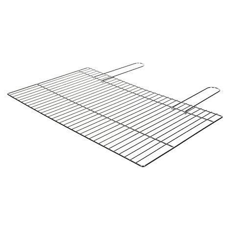 Grille de barbecue rectangulaire 67x40cm – Acier chromé – Poignées rabattables – Pour cuisson barbecue et fumoir – Ruecab