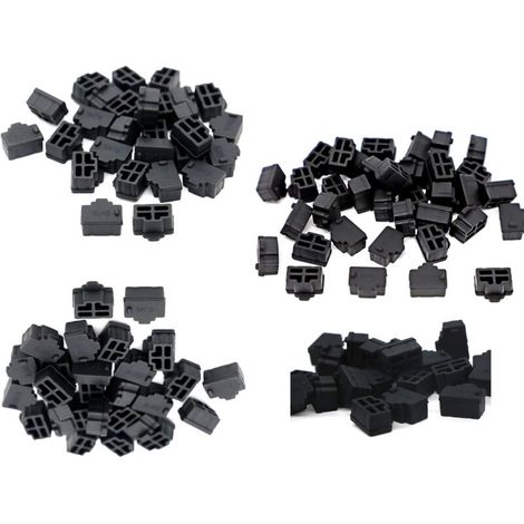 200PCS Hub Port RJ45 Anti-Poussière Capuchon Protecteur Plug Noir Silicone Ethernet
