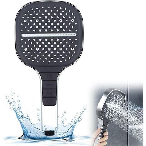 Ahlsen Pommeau de douche universel à économie d'eau 7 types de jet (argent) (1/5)