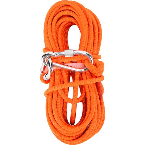 Corde d'escalade de 8mm/0,3 pouces, 20m/66 pieds de Long, capacité portante 11KN, Orange pour l'alpinisme (1/5)