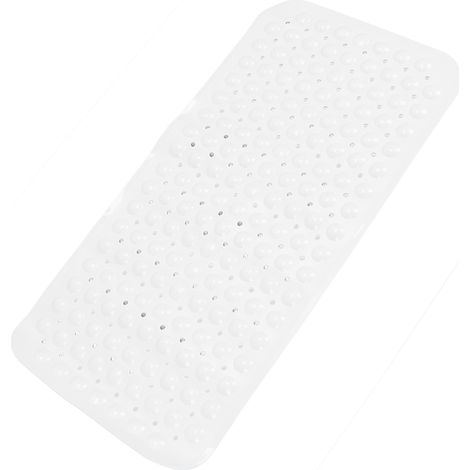 Tapis de baignoire antidérapant grand format lavable, accessoire de salle de bain pour personnes âgées, blanc, 39 x 79 cm (15,4 x 31,1 pouces) (1/5)