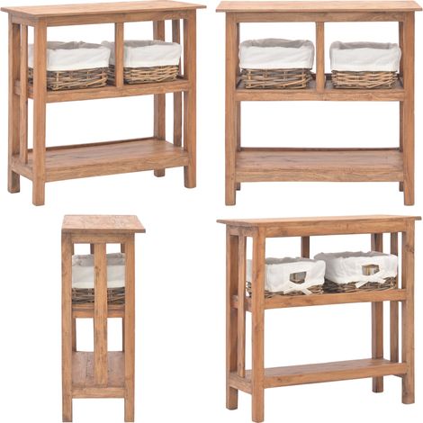 Konsolentisch Massives Mahagoniholz 69x28x70 cm - Mahagoniholzkonsole - Wohnzimmermöbel - Sideboard - Vintage Stil - Handgefertigter Tisch - Home & Living (1/5)