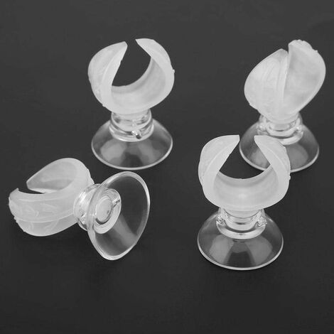 Lot de 4 ventouses pour aquarium support pour tuyau d'air ventouses avec clips pour d'aquarium tube d'air 15-24mm (1/5)