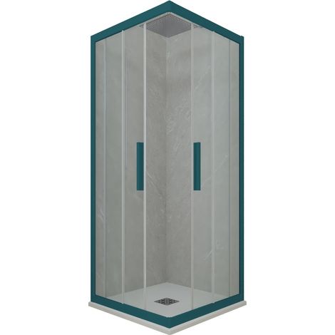 Box doccia 70x80 angolare scorrevole Verde Night Watch h 200 Kolors