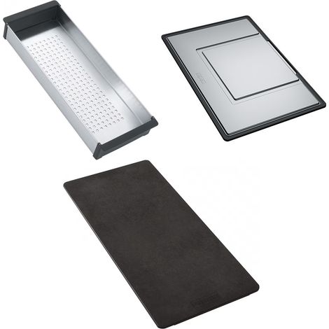 Set accessoires cuves Mythos Inox : égouttoir + panier égouttoir + planche - Franke (1/4)