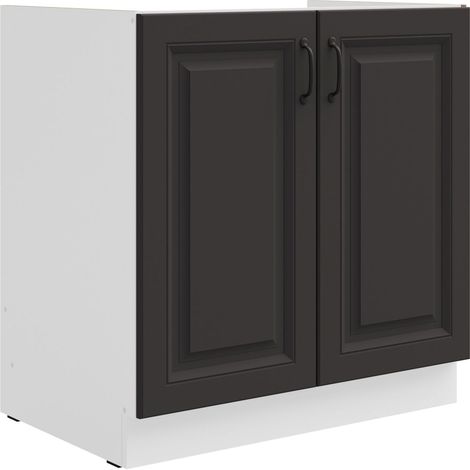 Spülenschrank 80 cm Stilo Grau + Weiss Küchenzeile Küchenblock Küche Einbauküche (1/5)