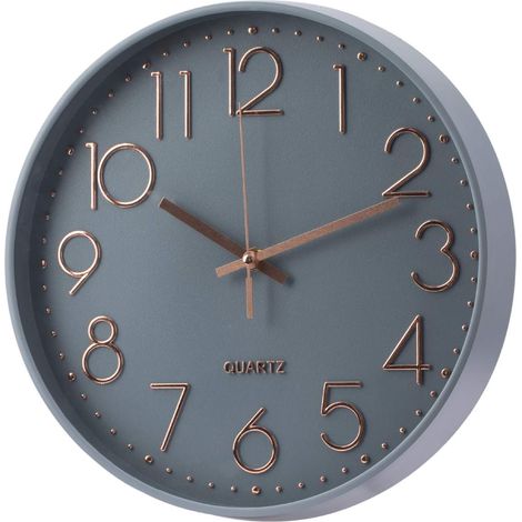Crediri Wanduhr, batteriebetrieben, geräuschlos, nicht tickend, 30,5 cm, modernes Quarzdesign, dekorative Wanduhr für Küche und Büro