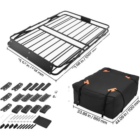 Panier de chargement de toit, design pliable, capacité de 200 lbs, 51x36inch (1/2)