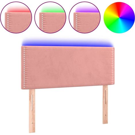 Maison Exclusive - Cabecero con LED de terciopelo rosa 100x5x78/8 (1/5)