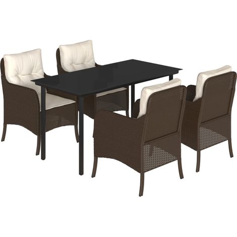 Maison Exclusive - Set comedor de jardín 5 piezas y cojines ratán (1/5)