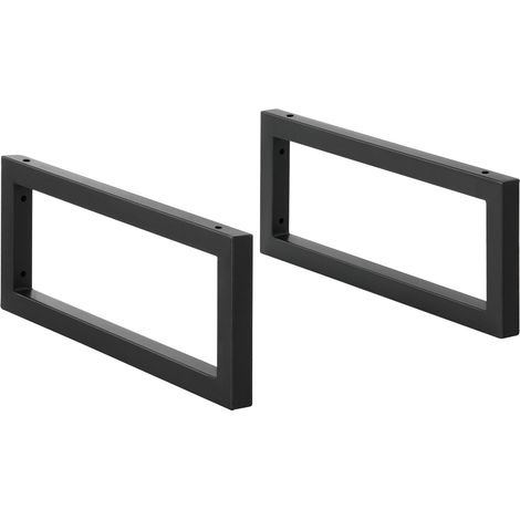 Set di 2 Supporti per Mobili Fai da Te Montaggio a Parete - (LaxA) 50x20 cm - 2 Staffe in Acciaio per Mensole/Piani di Appoggio - Supporto Fino a 50 kg - Nero opaco