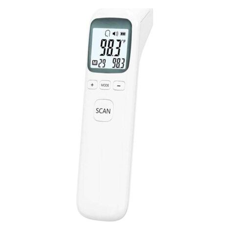 Stirn- und Ohrthermometer, digitales Infrarotthermometer für Kinder und Erwachsene. Graues Design, vielseitig und zuverlässig.