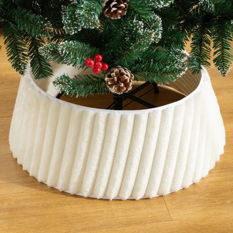Jupe/rideau de sapin de Noël neuf, décor de base de sapin 3D à sequins imprimés de façon créative, accessoire de décoration, bordure de sapin à rayures verticales blanches, petite taille 406020 cm