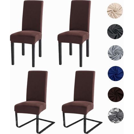 Stuhlhussen 4er Set, Stretch, waschbar, Spandex, Kaffeebraun (1/5)