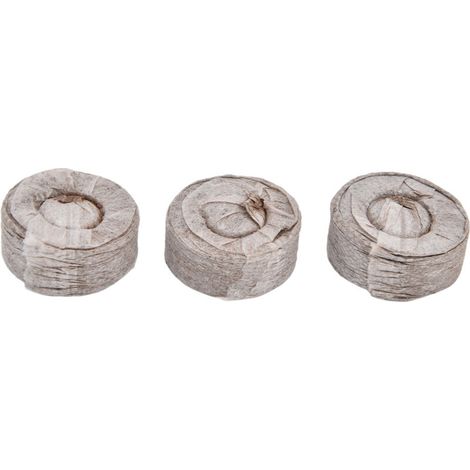Blocs de Terreau Comprimés (50 Unités) + Substrat de Culture et Semis pour Plantes, Fleurs et Potager - Bloc Nutritif Fibre de Coco/Pouzzolane (Φ40 X 10 mm) (1/4)